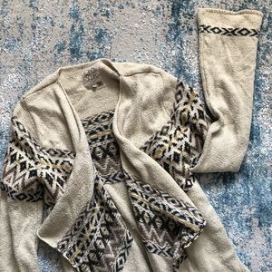 Chaser Boho Tribal Drape Cardigan Sweater